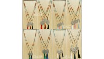 mix beads mala stone crystal tassels necklaces pendant silver bronze